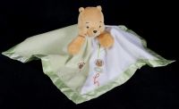 Disney Winnie the Pooh Honey Bee Green White Lovey Rattle Blanket